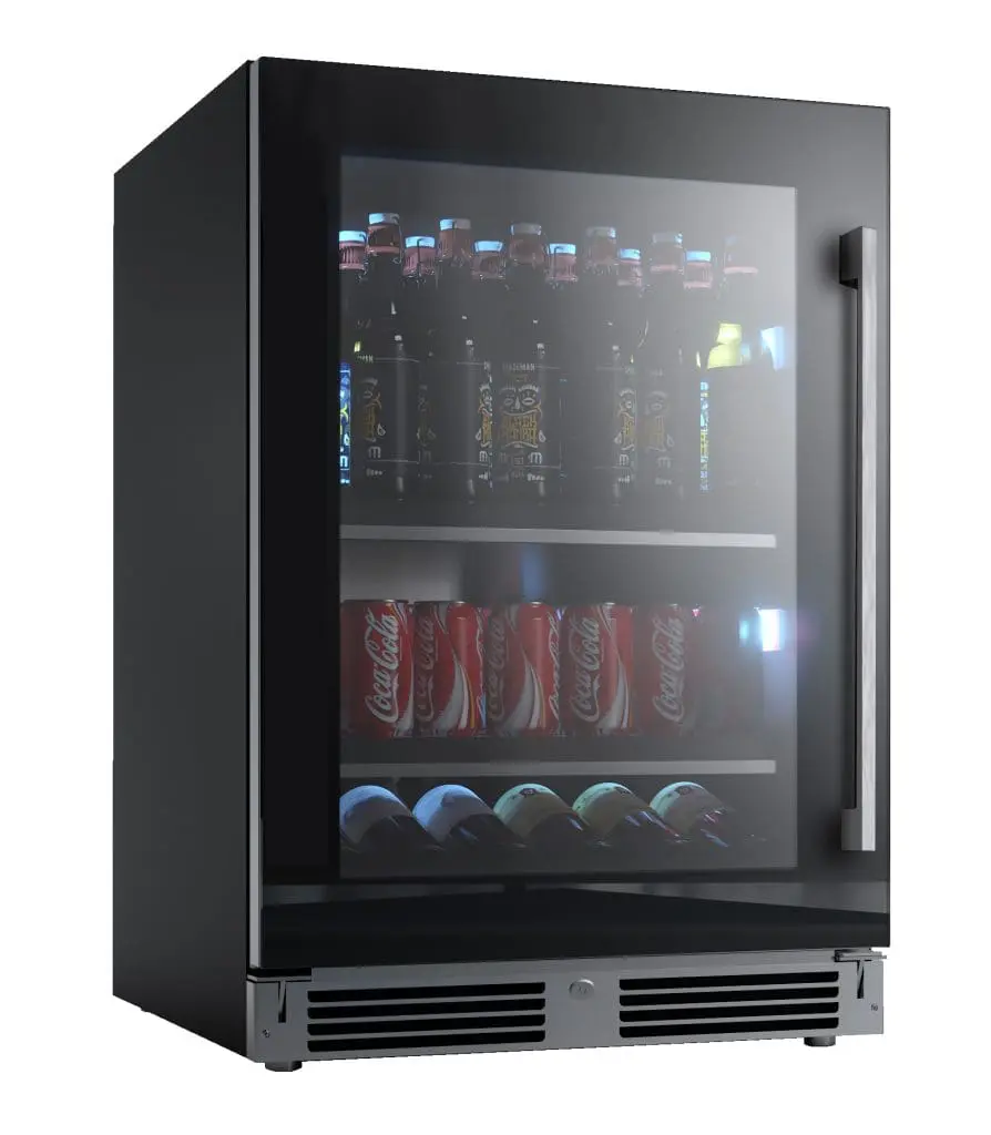 Beverage Center, 24" Black Glass, Left Hinge