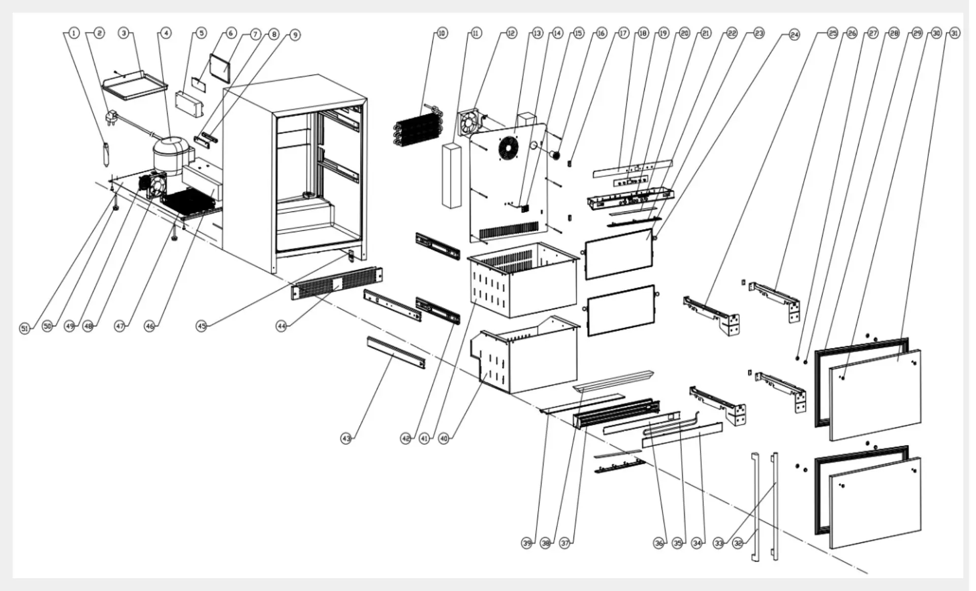 XOU24RD: XOU24RDS, Exploded diagram, clickable parts diagram