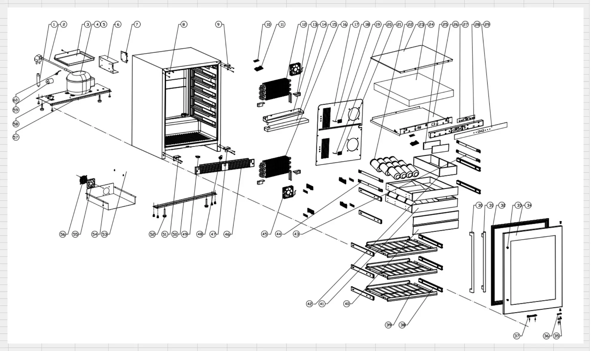 XOU24WWG: XOU24WWGSR, Exploded diagram, clickable parts diagram