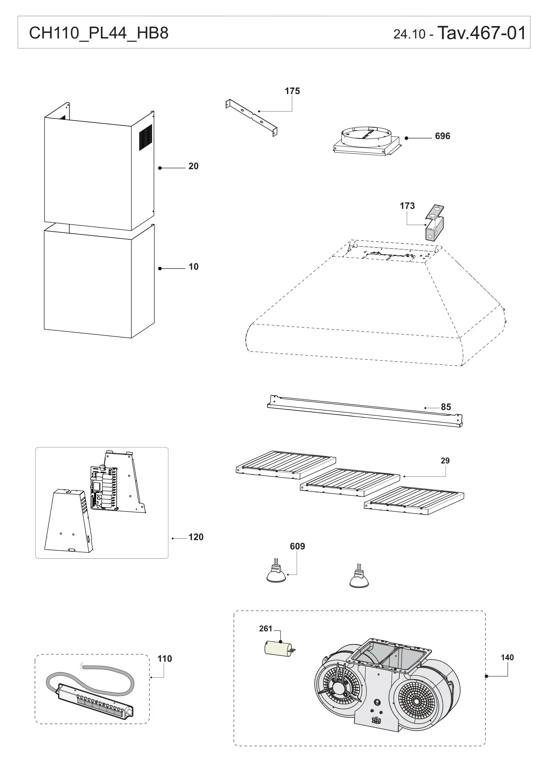 XOVW: XOVW48KSE, Exploded diagram, clickable parts diagram