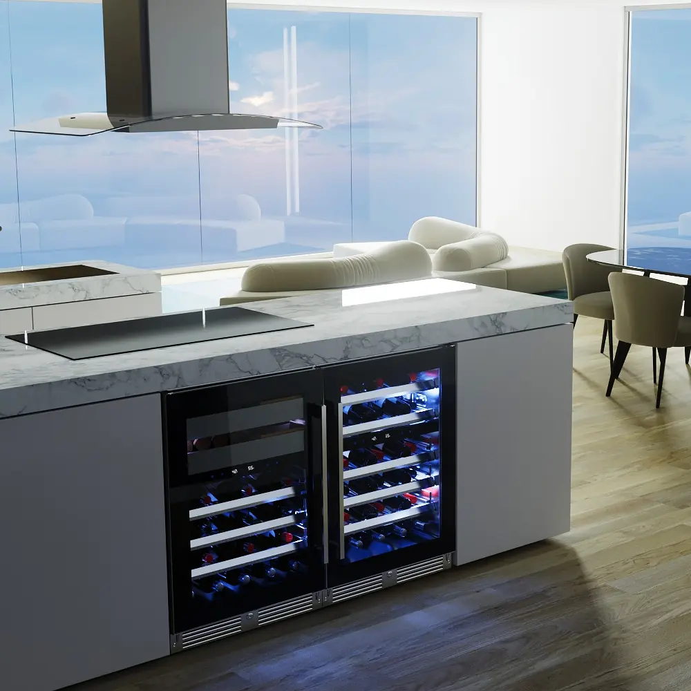 XO Wine and Weed unit installed in a coastal kitchen island