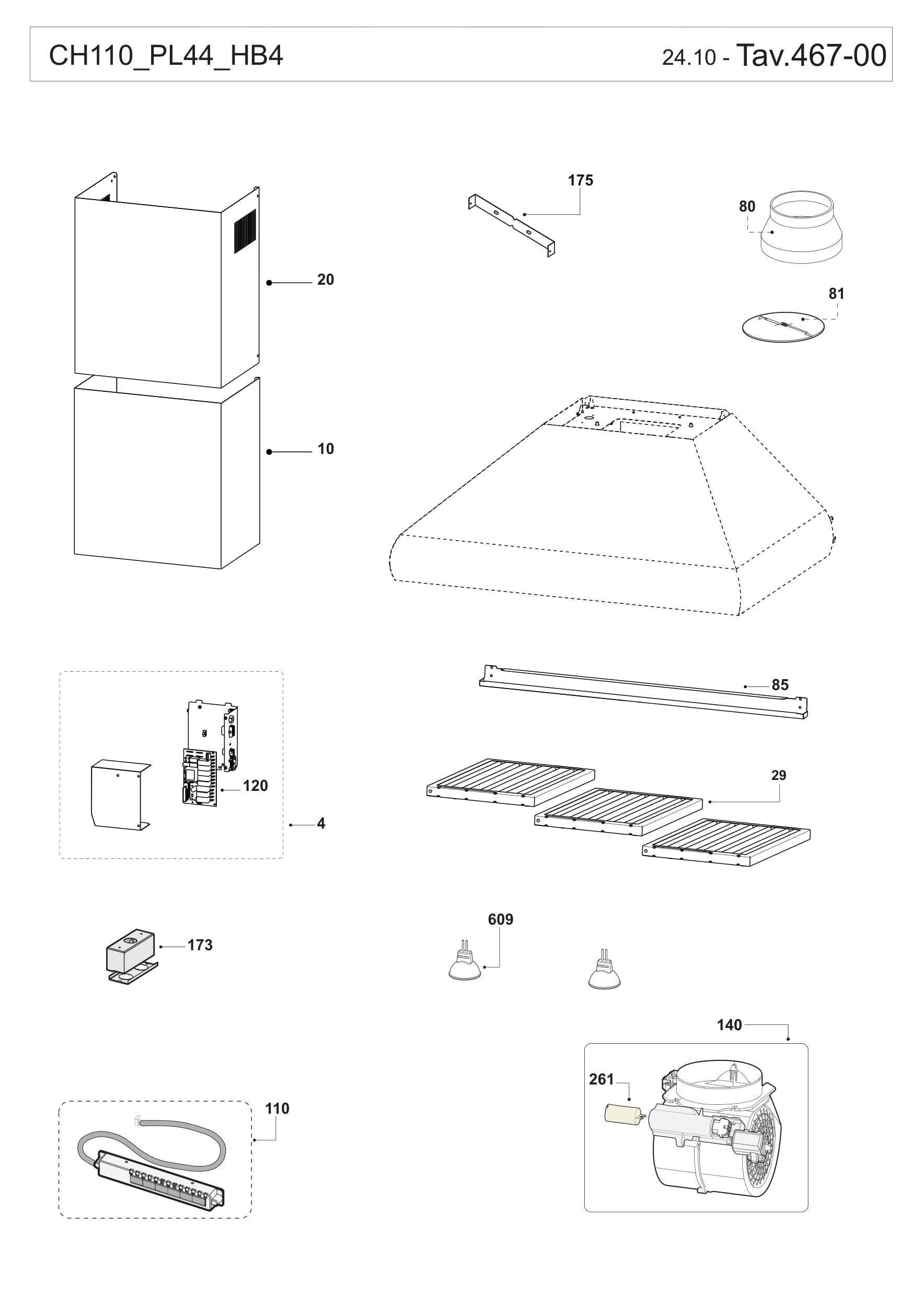 XOVW: XOVW36SC, Exploded diagram, clickable parts diagram